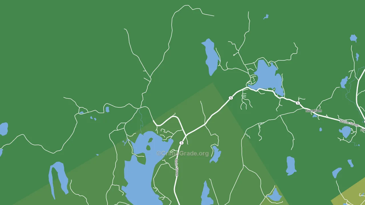 Lynchville, ME Map of Vehicle Theft Rates