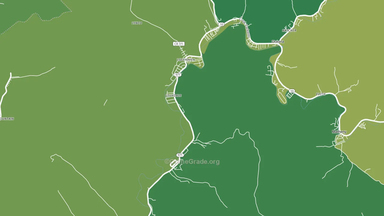 Lynco, WV Map of Vehicle Theft Rates