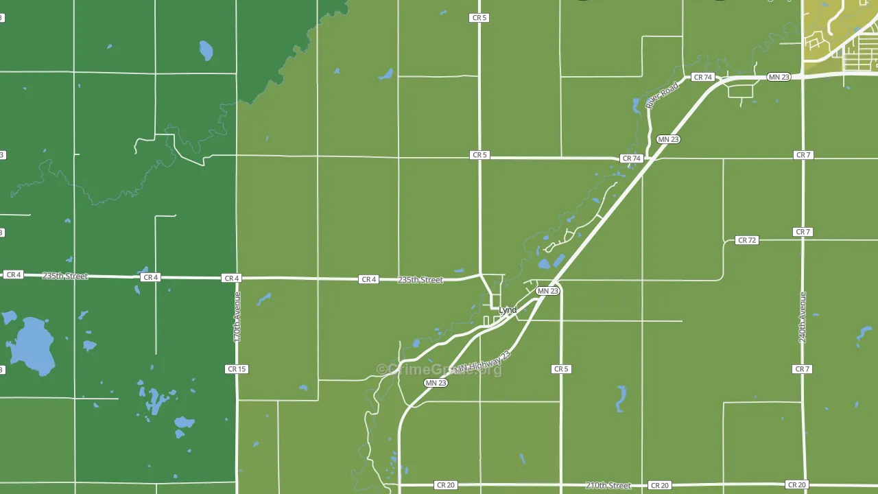 Lynd, MN Map of Vehicle Theft Rates