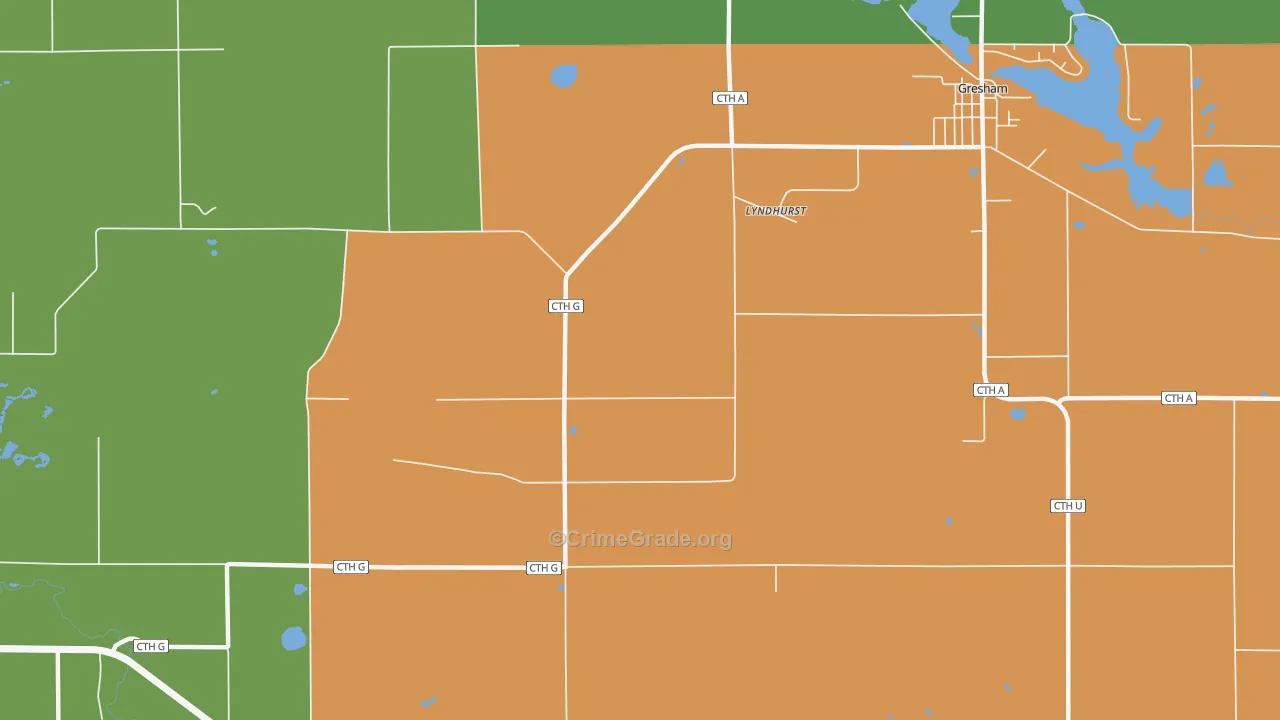 Lyndhurst, WI Map of Vehicle Theft Rates