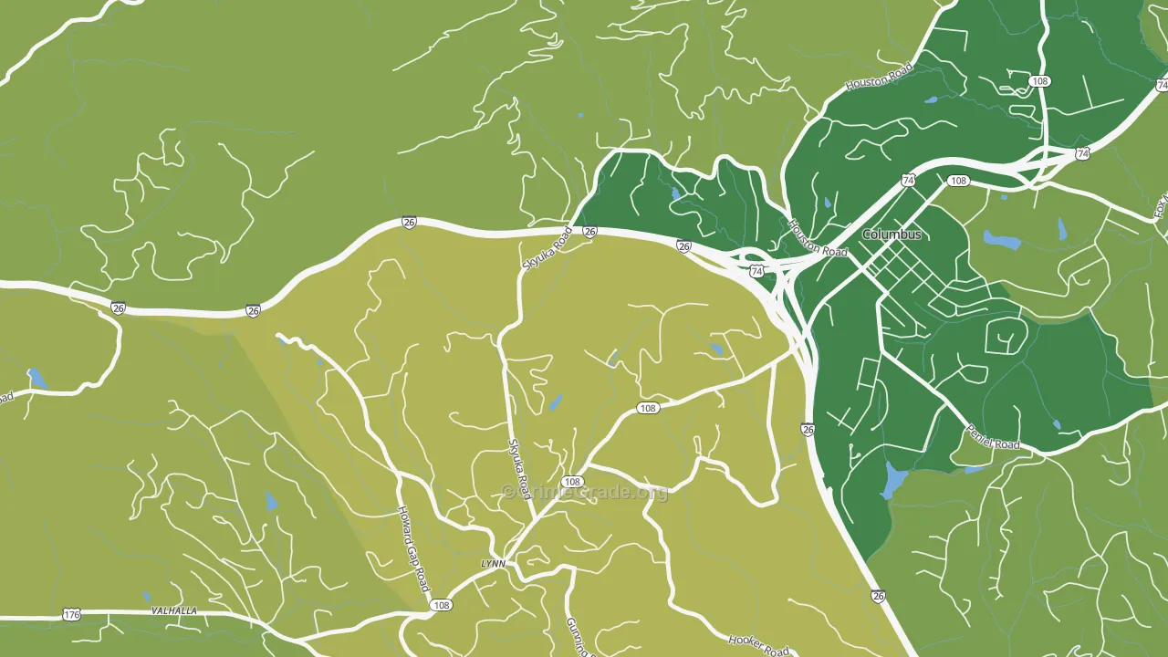Lynn, NC Map of Vehicle Theft Rates