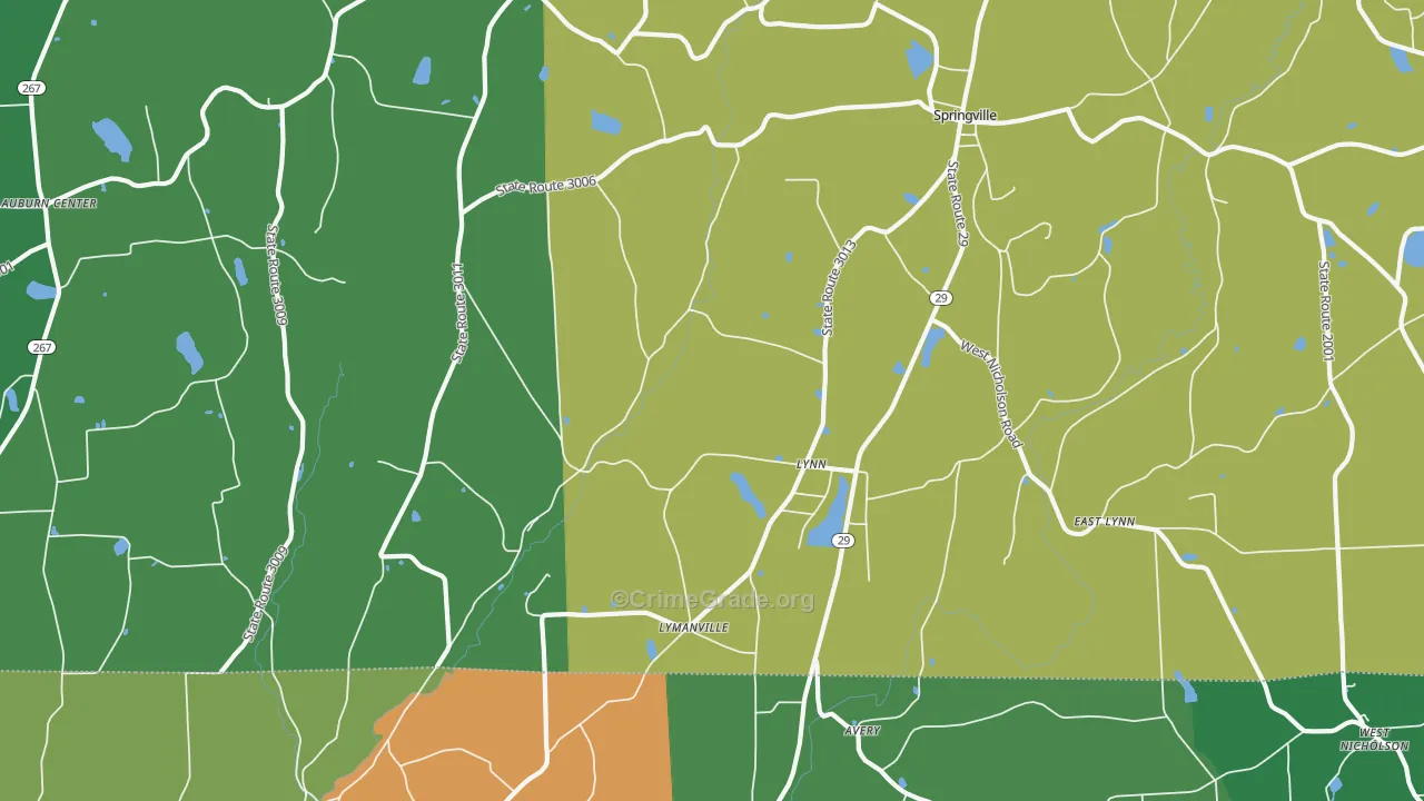 Lynn, PA Map of Vehicle Theft Rates