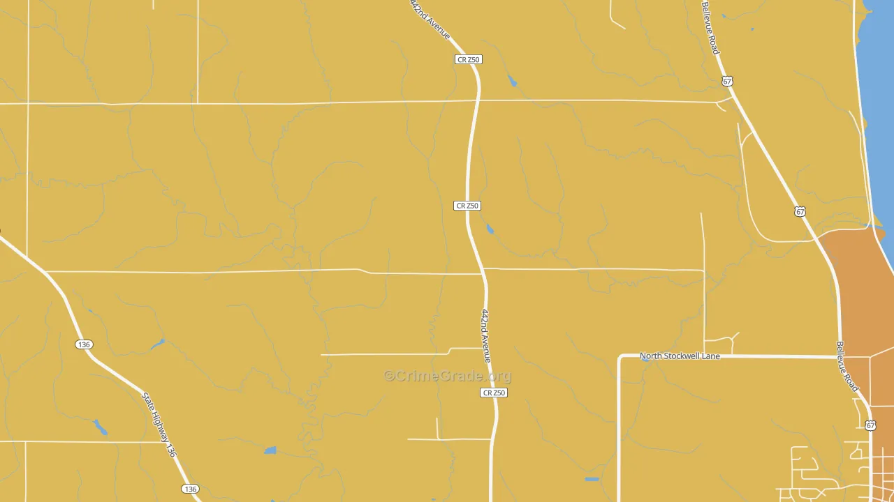 Lyons, IA Map of Vehicle Theft Rates