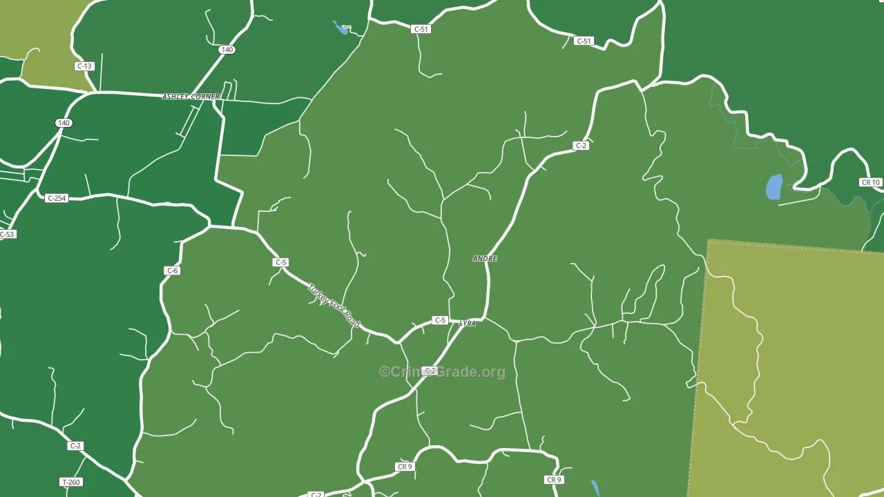 Lyra, OH Map of Vehicle Theft Rates