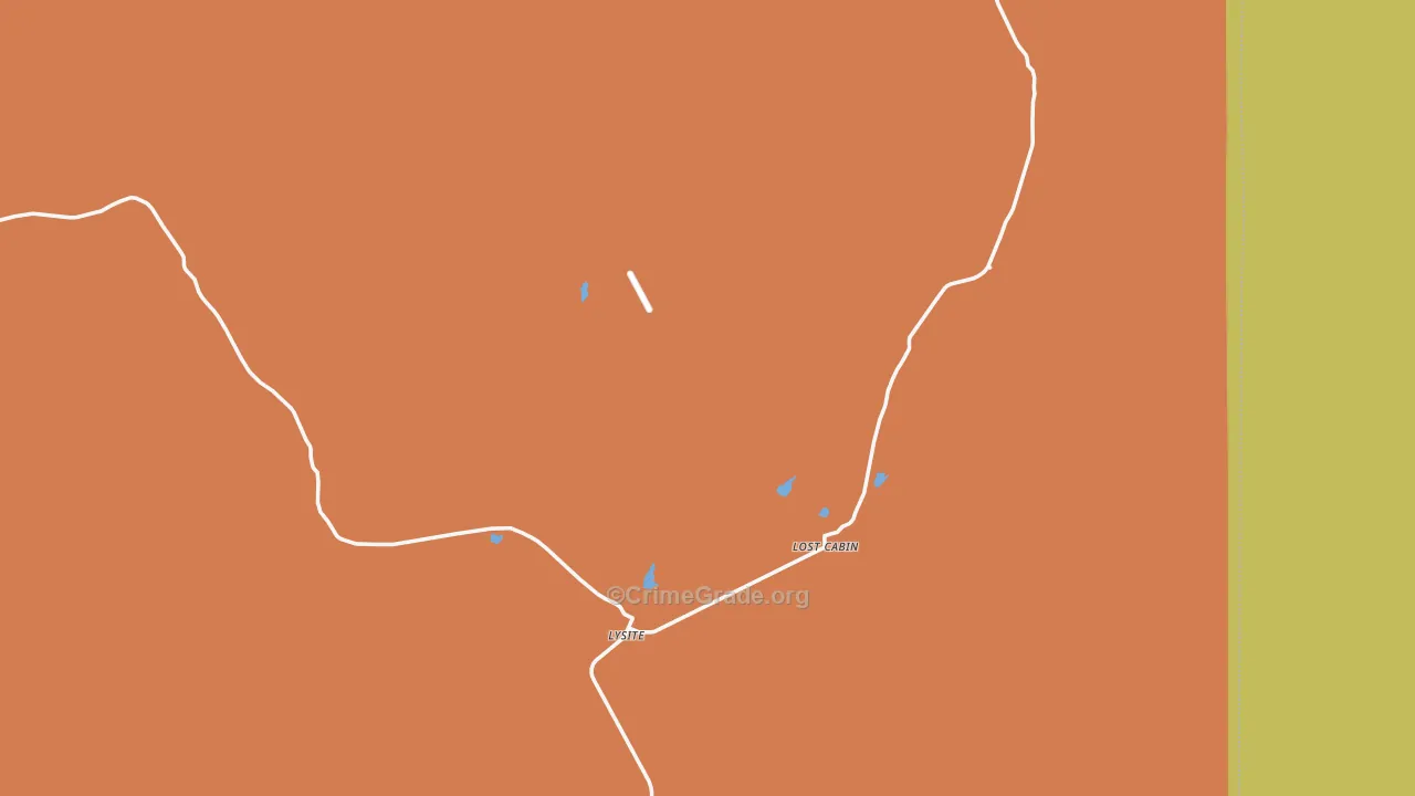 Lysite, WY Map of Vehicle Theft Rates