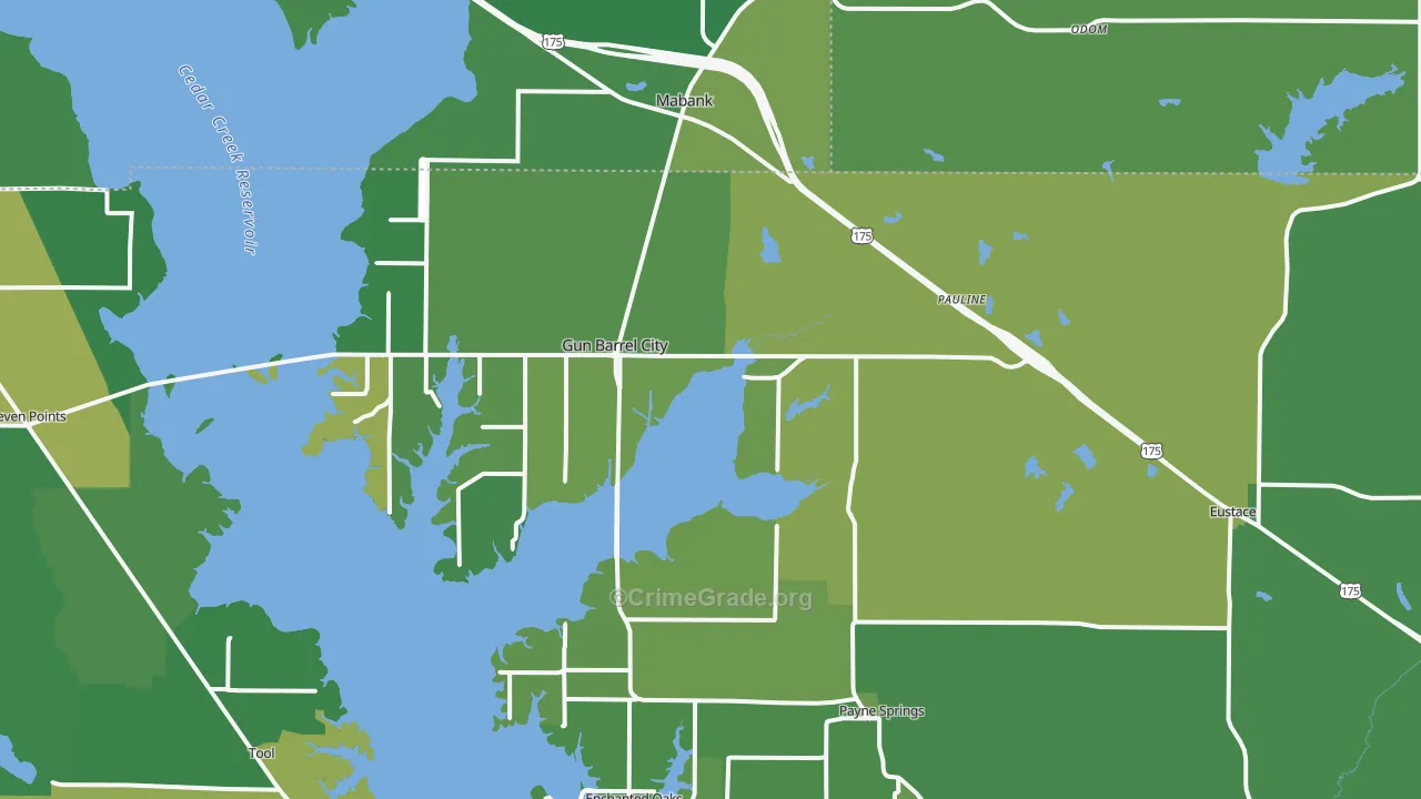 Mabank, TX Map of Vehicle Theft Rates