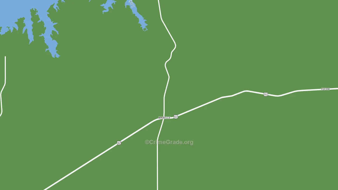 Mabelle, TX Map of Vehicle Theft Rates
