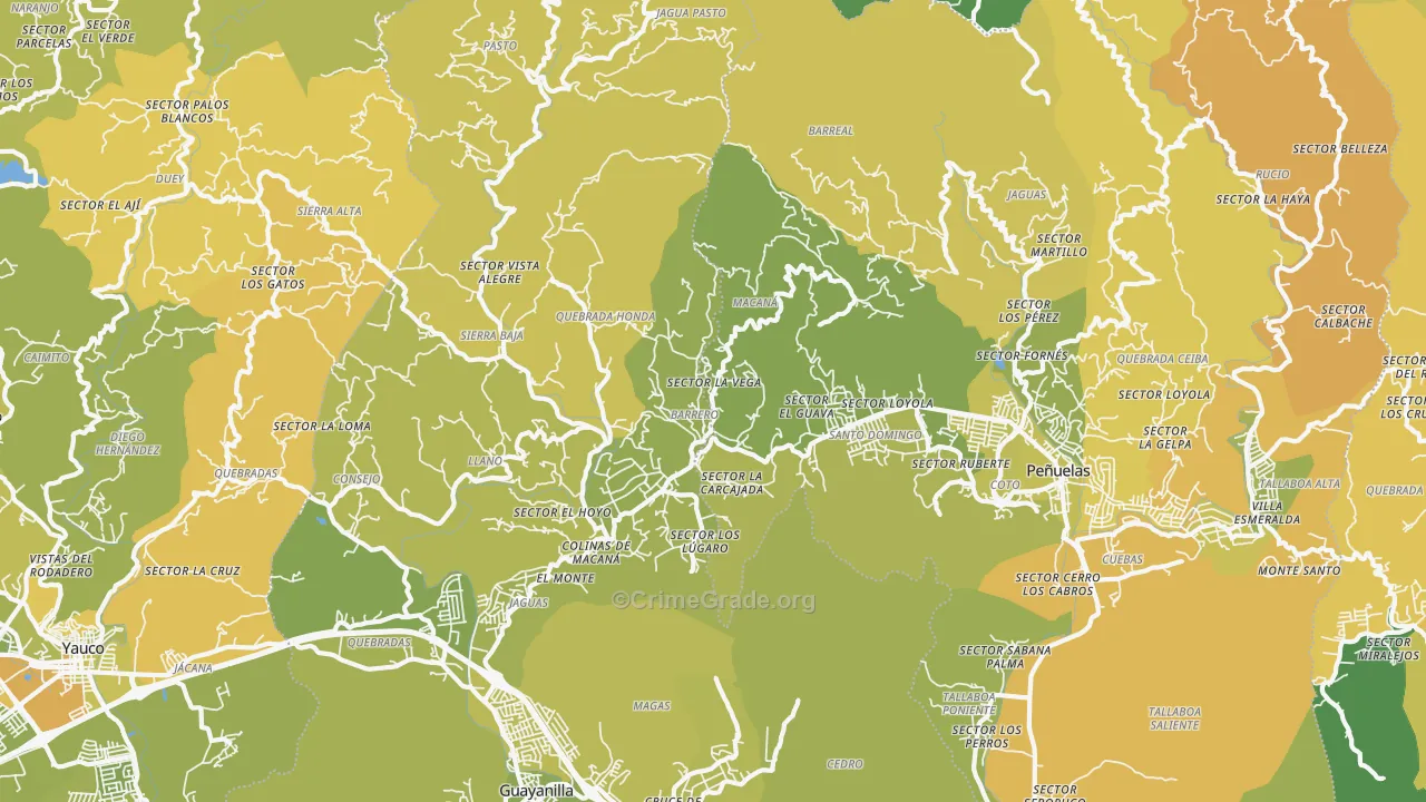 Macana, PR Map of Vehicle Theft Rates