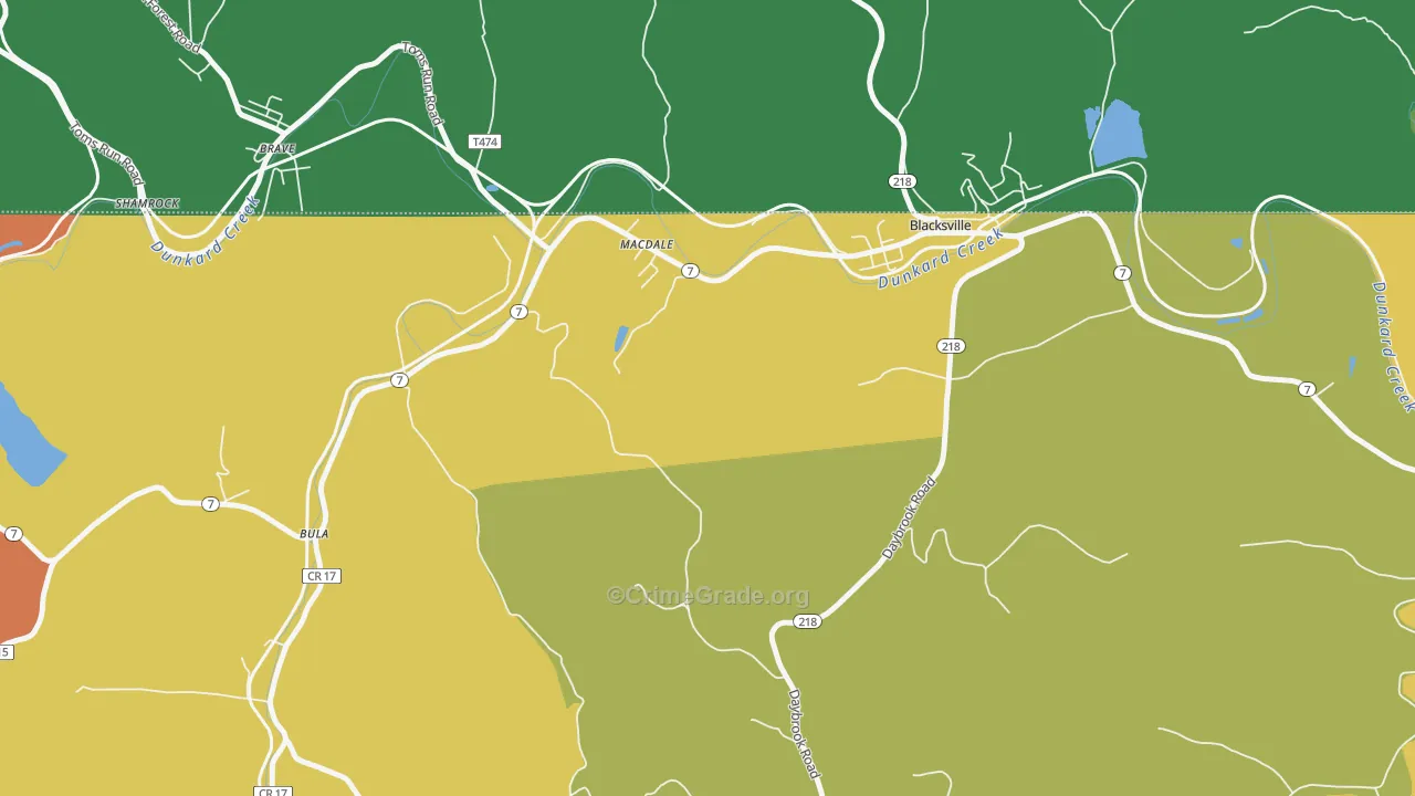 MacDale, WV Map of Vehicle Theft Rates