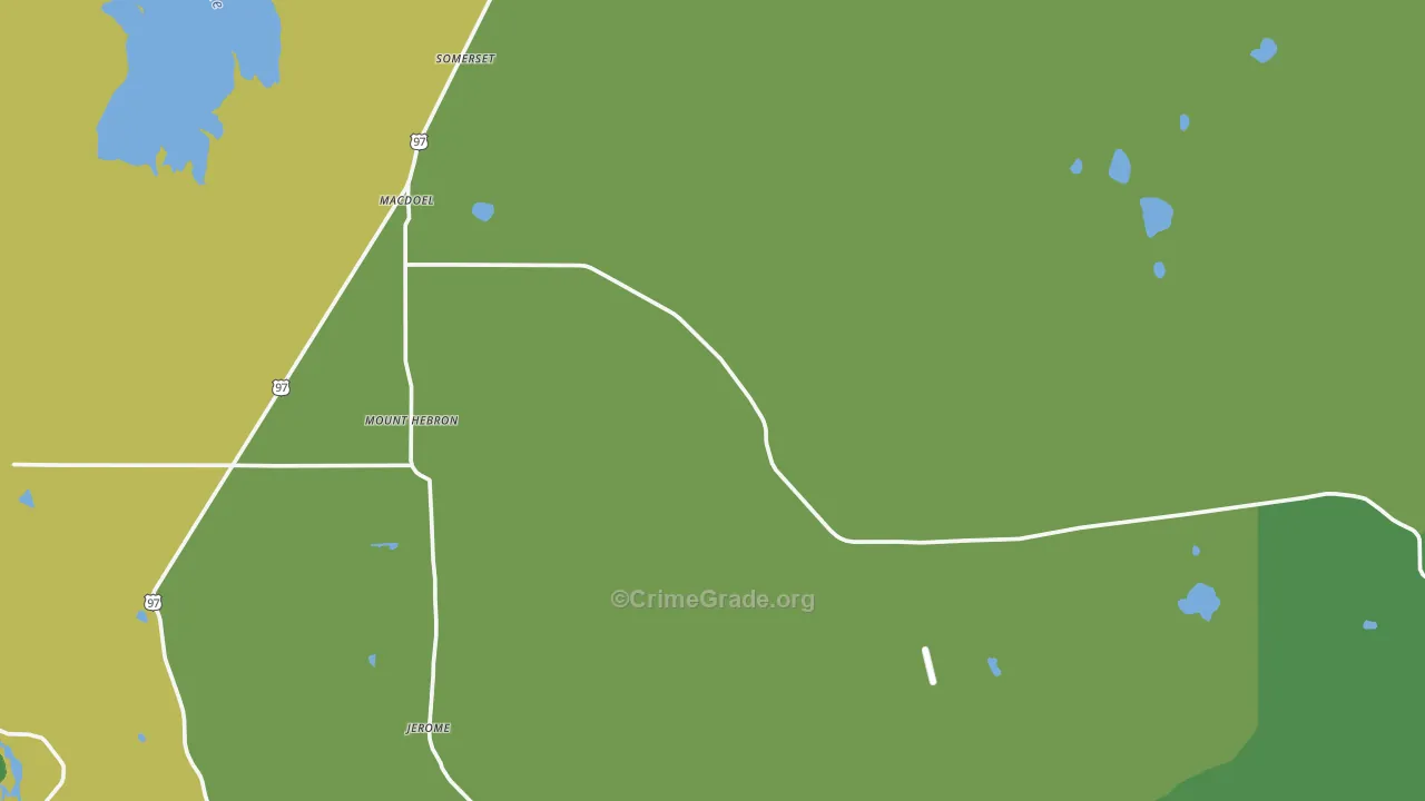 Macdoel, CA Map of Vehicle Theft Rates