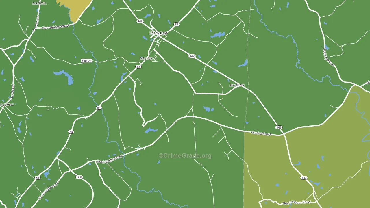 Machen, GA Map of Vehicle Theft Rates