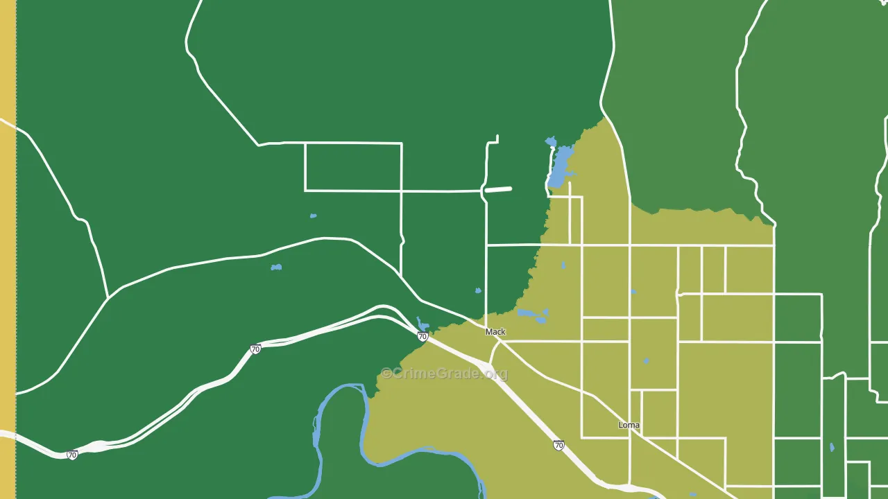 Mack, CO Map of Vehicle Theft Rates