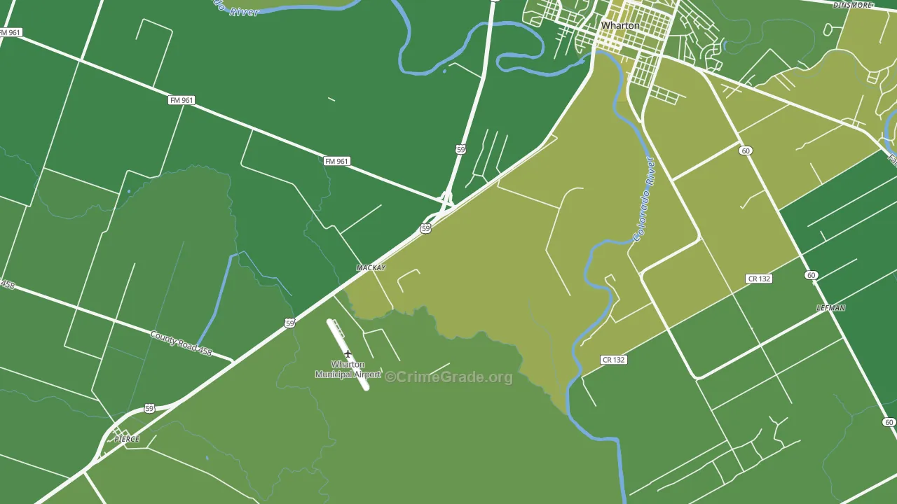 Mackay, TX Map of Vehicle Theft Rates