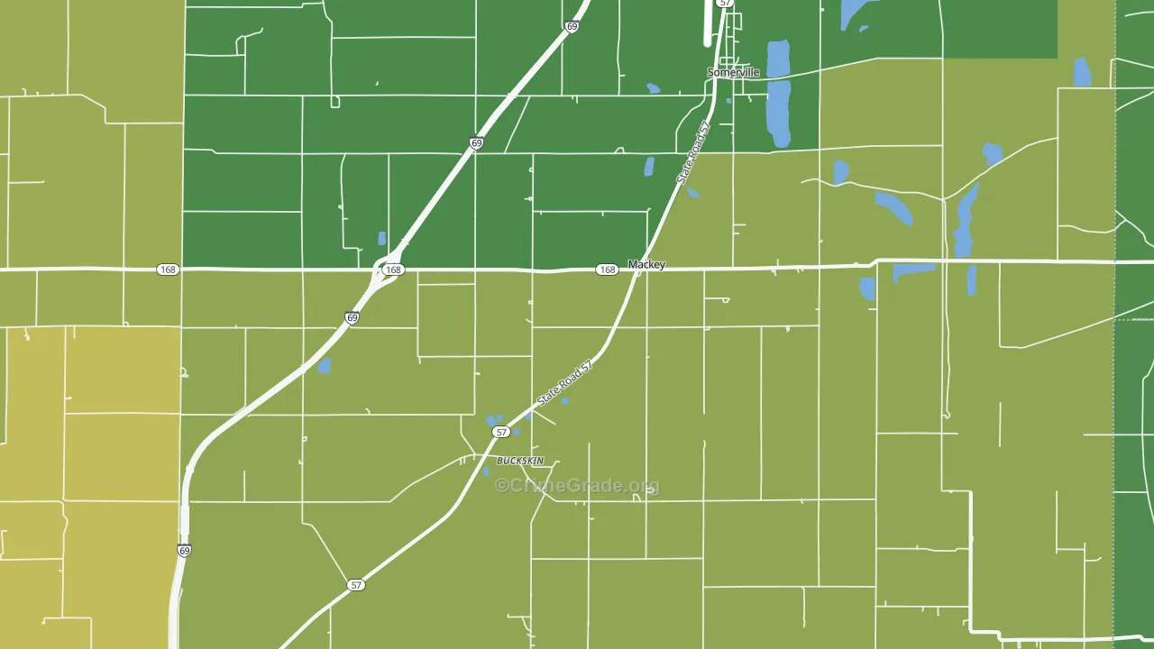 Mackey, IN Map of Vehicle Theft Rates