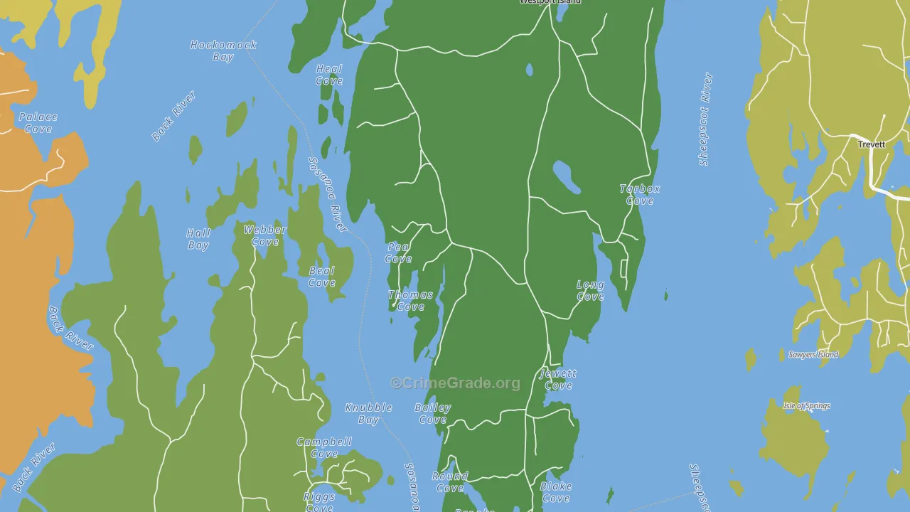 MacMahan, ME Map of Vehicle Theft Rates
