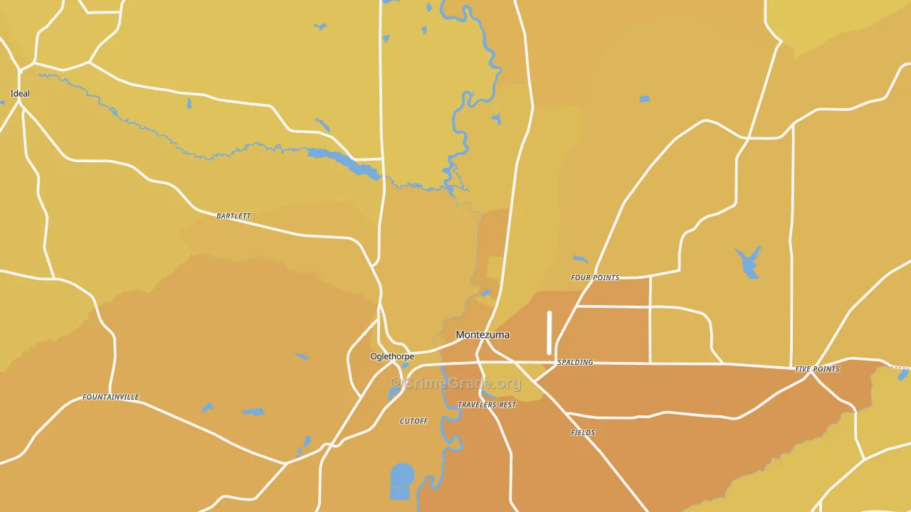 Macon County, GA Map of Vehicle Theft Rates