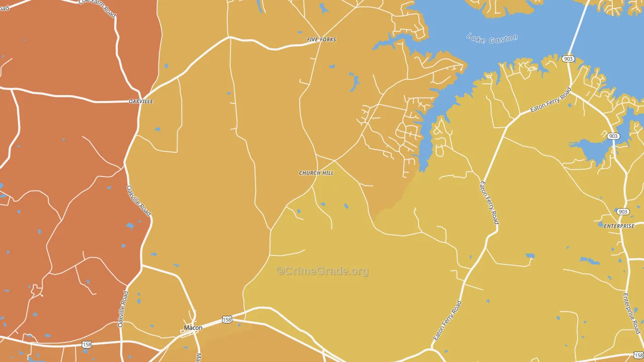 Macon, NC Map of Vehicle Theft Rates