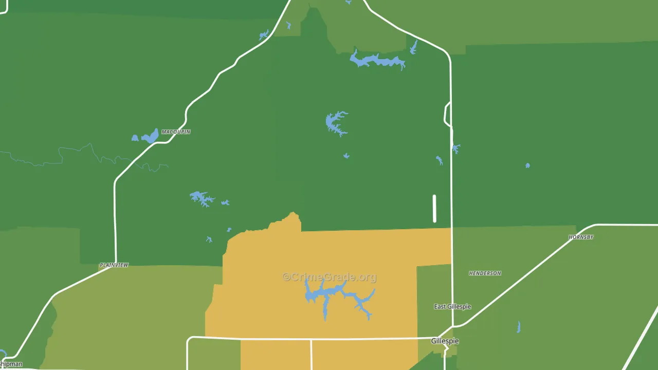 Macoupin County, IL Map of Vehicle Theft Rates