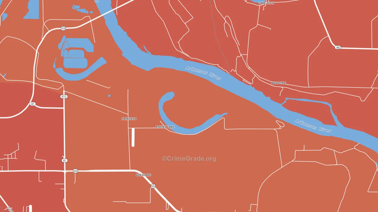 Madding, AR Map of Vehicle Theft Rates