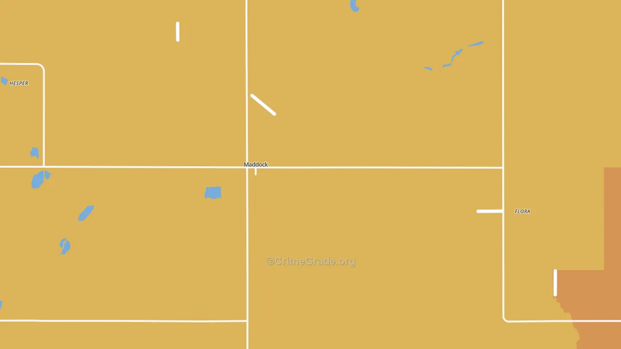 Maddock, ND Map of Vehicle Theft Rates