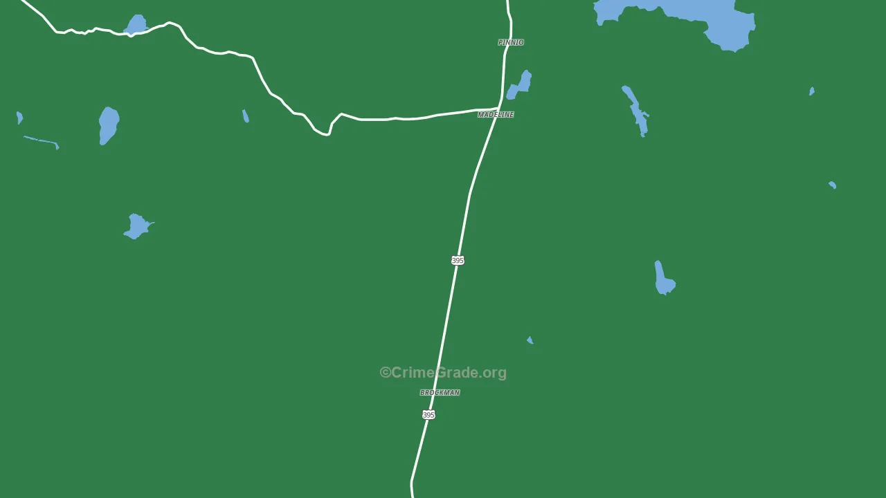 Madeline, CA Map of Vehicle Theft Rates