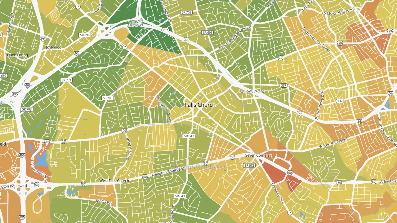Madison Condominium, Falls Church, VA Map of Vehicle Theft Rates
