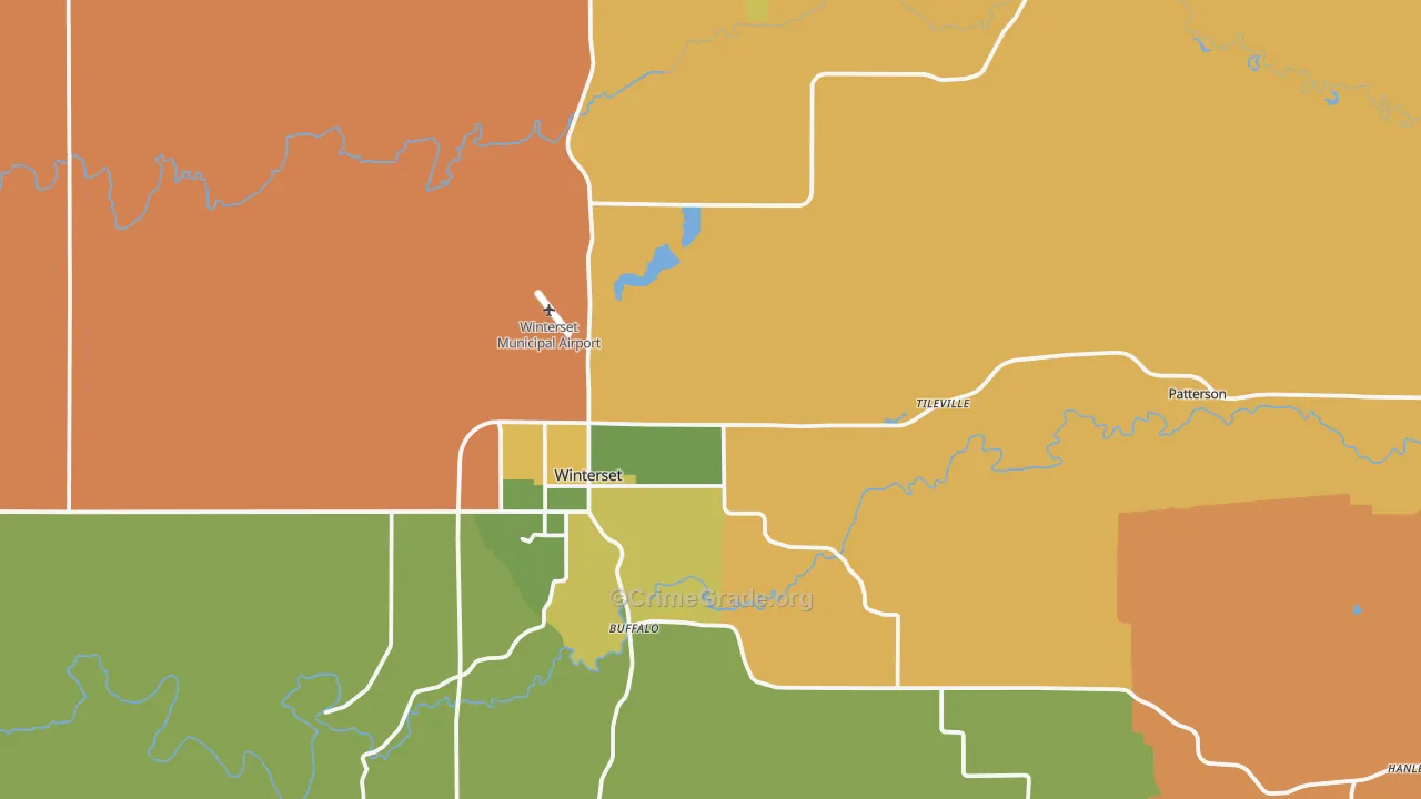 Madison County, IA Map of Vehicle Theft Rates