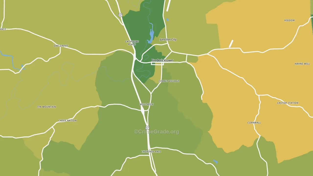 Madison County, MO Map of Vehicle Theft Rates