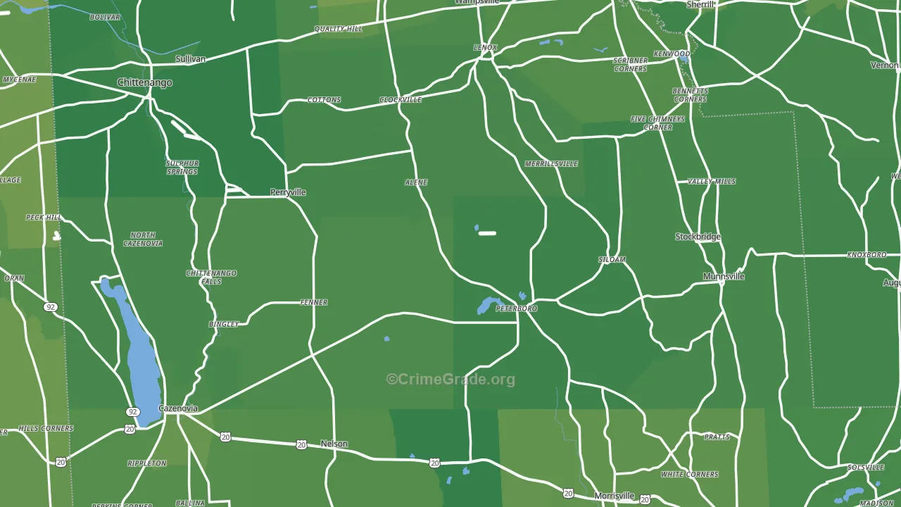 Madison County, NY Map of Vehicle Theft Rates