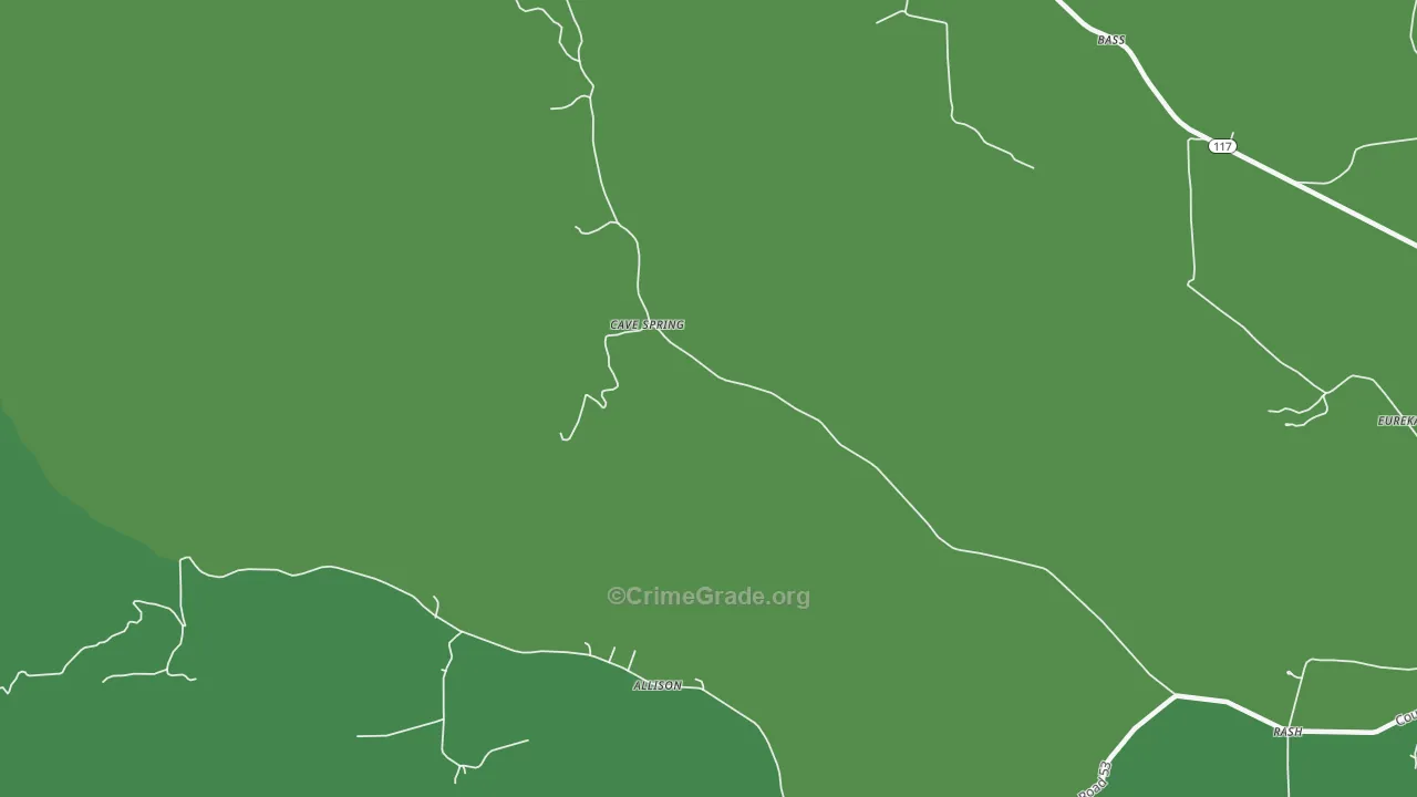 Madison Crossroads, AL Map of Vehicle Theft Rates