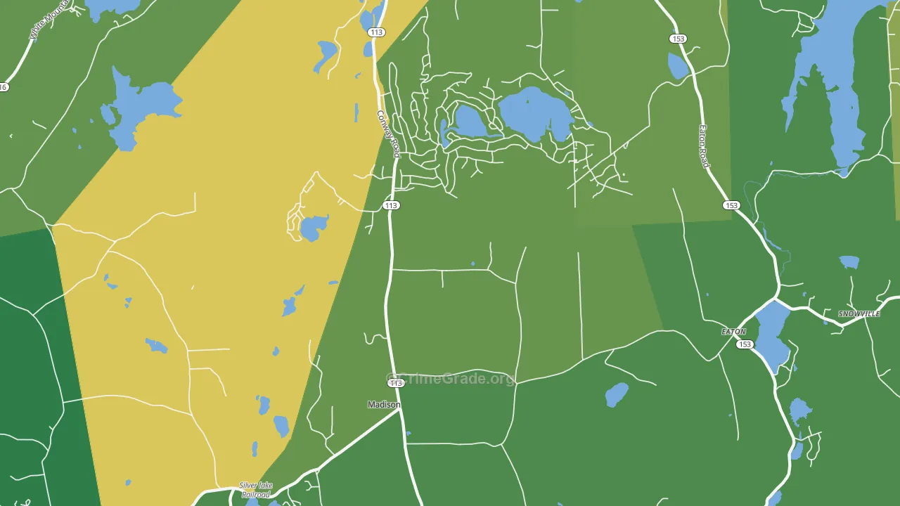 Madison, NH Map of Vehicle Theft Rates