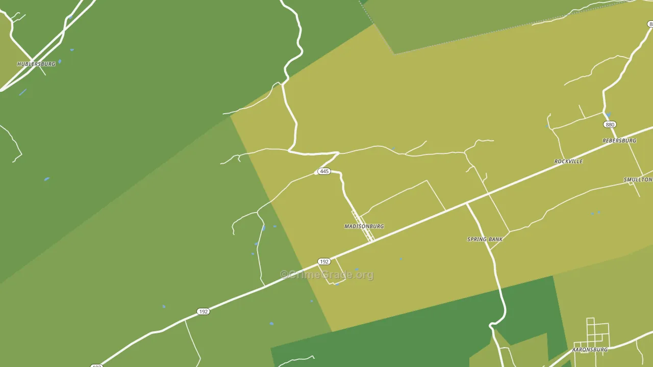 Madisonburg, PA Map of Vehicle Theft Rates