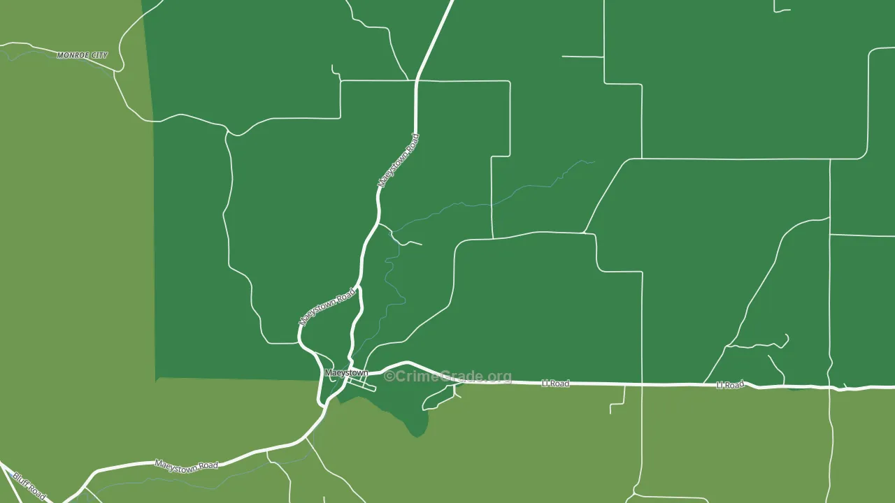 Madonnaville, IL Map of Vehicle Theft Rates