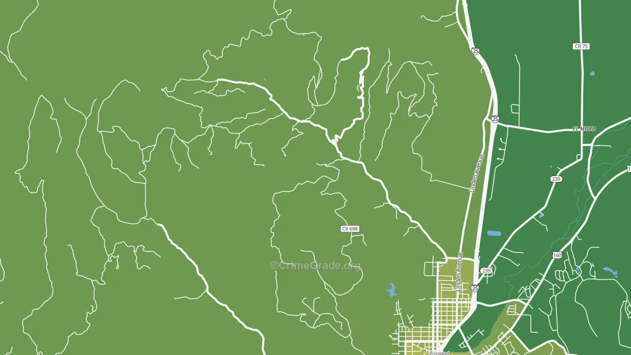Madrid, CO Map of Vehicle Theft Rates
