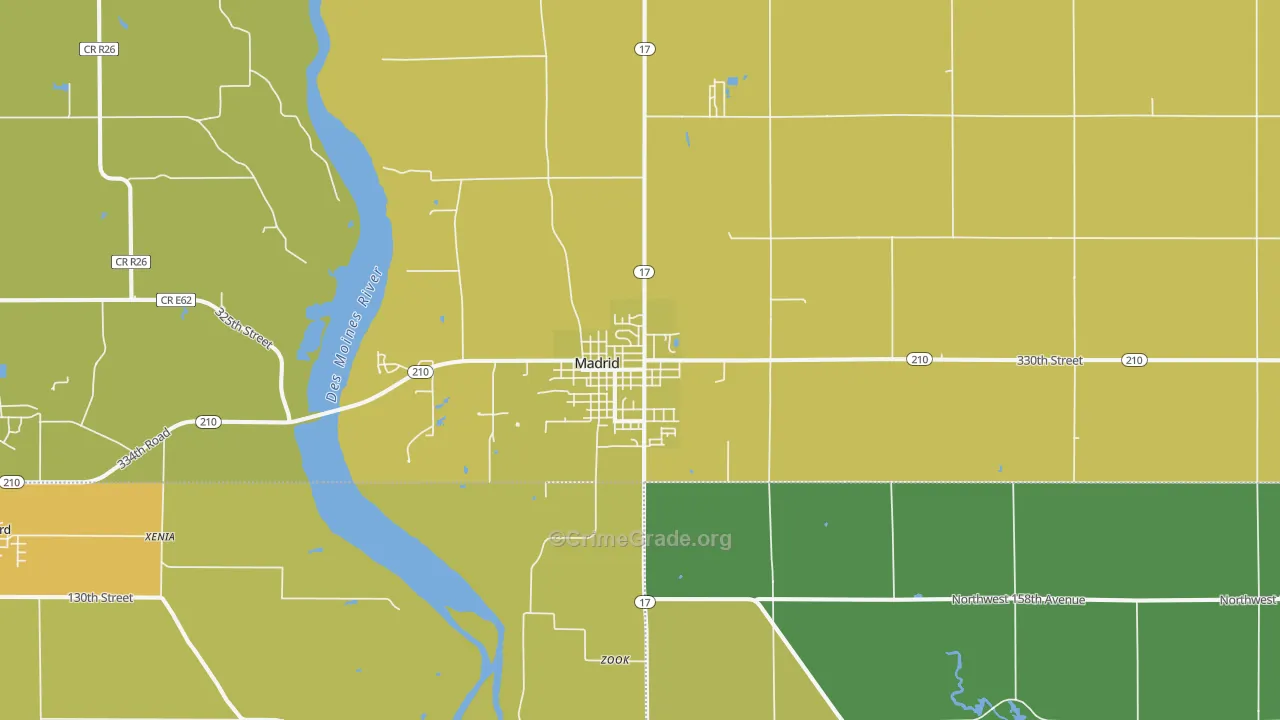 Madrid, IA Map of Vehicle Theft Rates