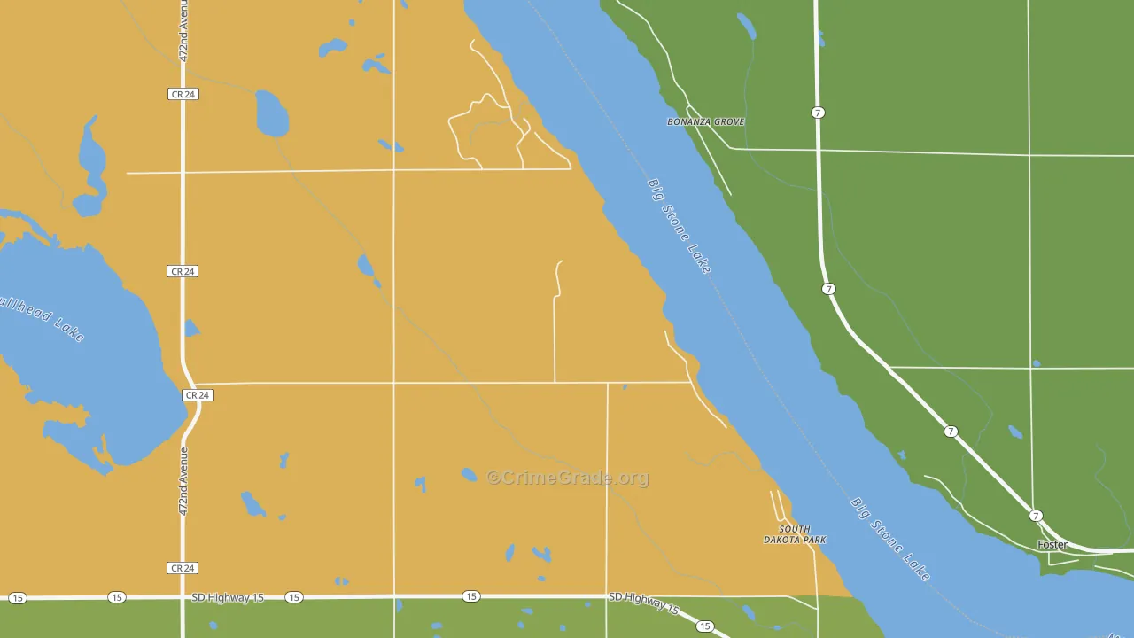 Madsen Beach, SD Map of Vehicle Theft Rates