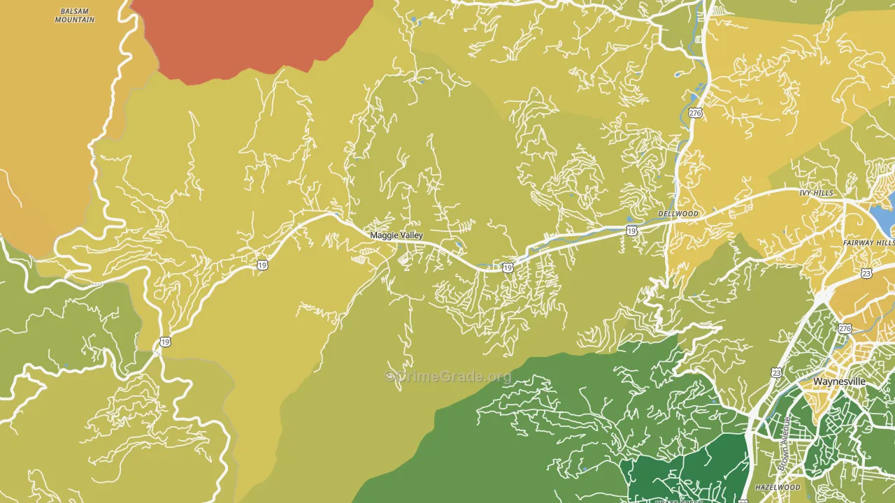 Maggie Valley, NC Map of Vehicle Theft Rates