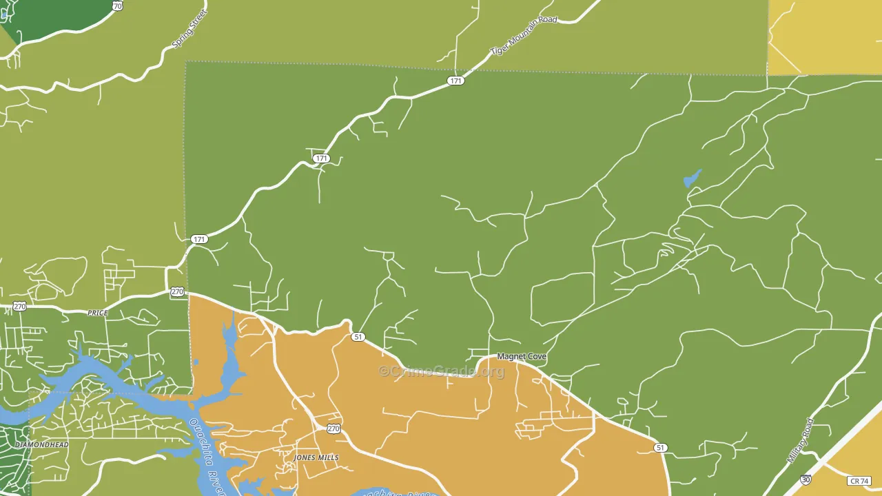 Magnet Cove, AR Map of Vehicle Theft Rates