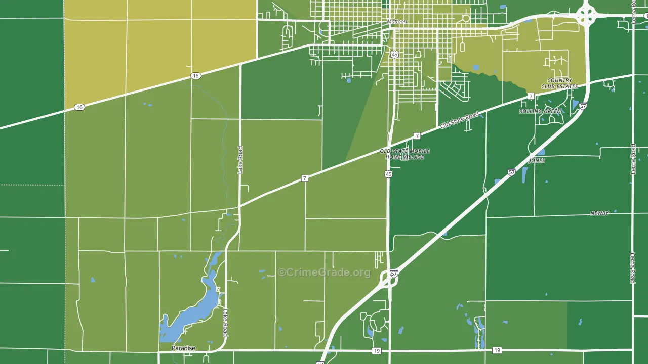 Magnet, IL Map of Vehicle Theft Rates