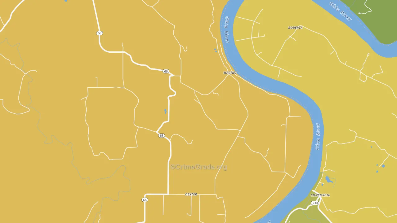 Magnet, IN Map of Vehicle Theft Rates