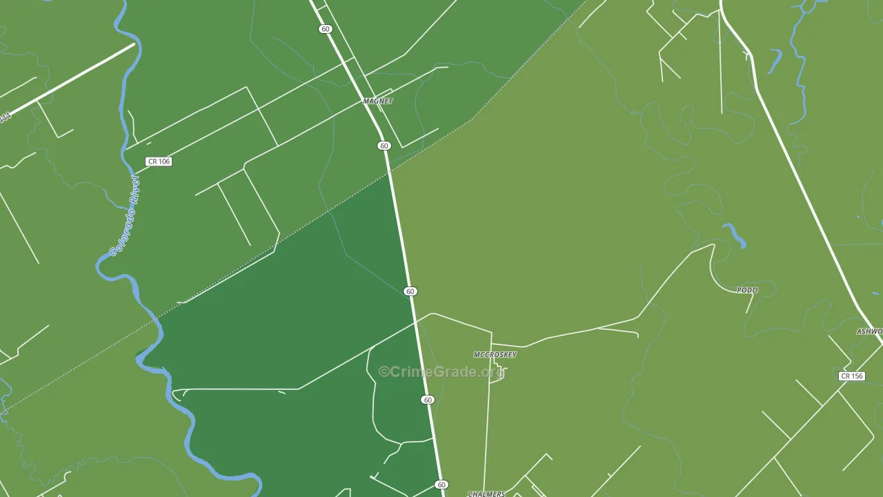 Magnet, TX Map of Vehicle Theft Rates
