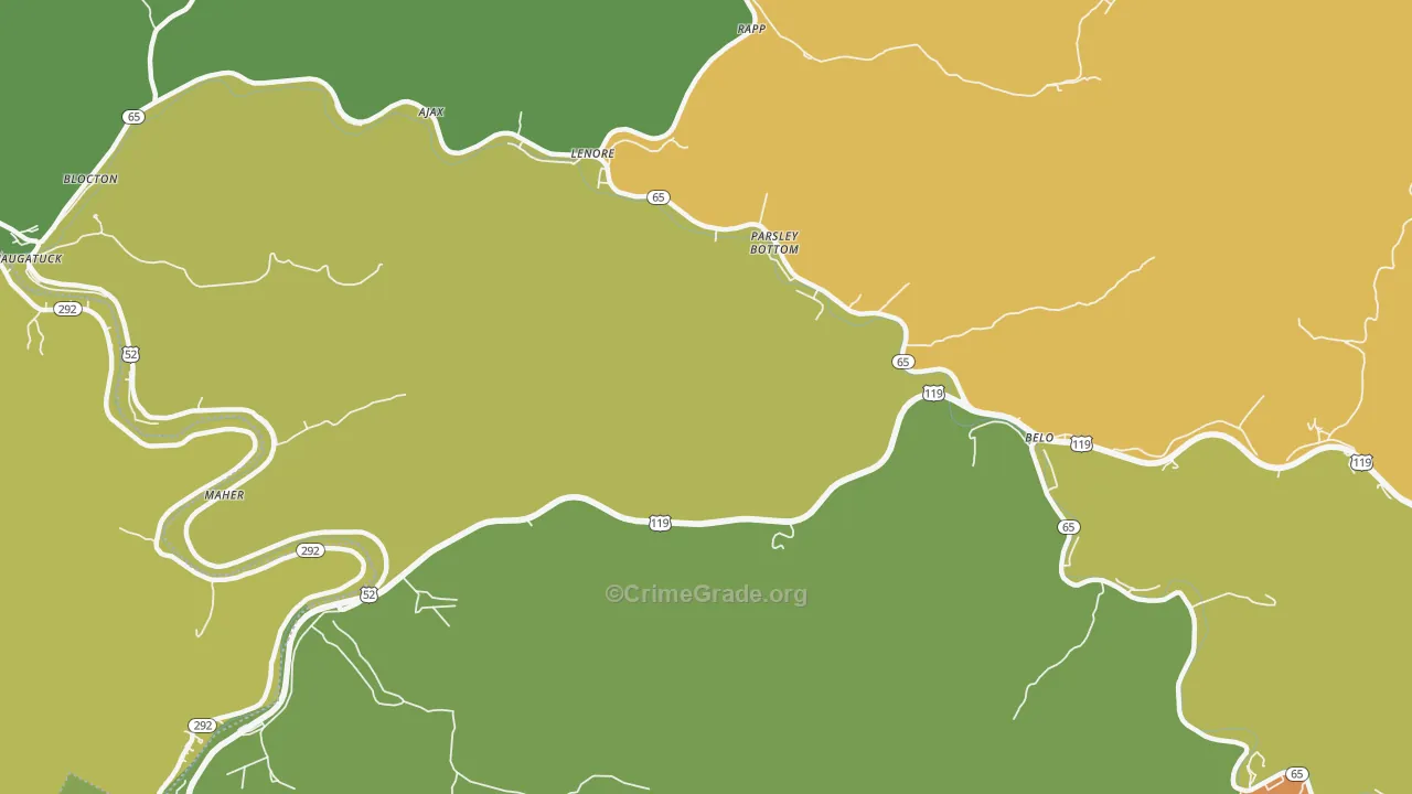 Maher, WV Map of Vehicle Theft Rates