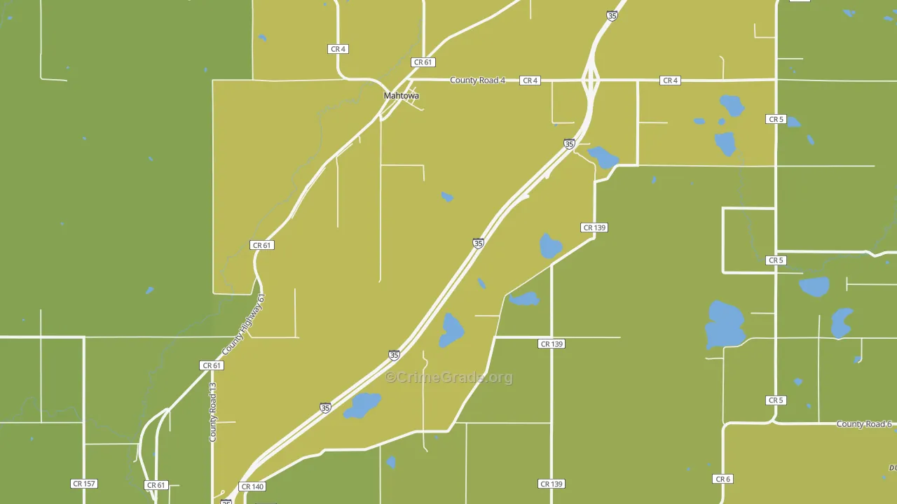 Mahtowa, MN Map of Vehicle Theft Rates