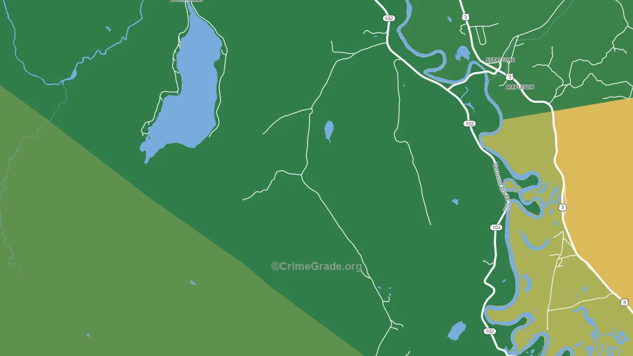 Maidstone, VT Map of Vehicle Theft Rates