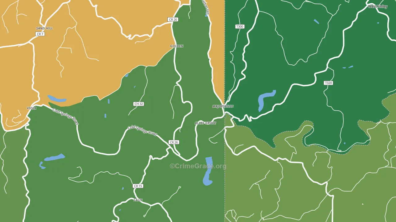Majorsville, WV Map of Vehicle Theft Rates
