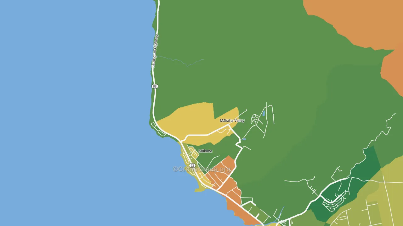 Makaha, HI Map of Vehicle Theft Rates