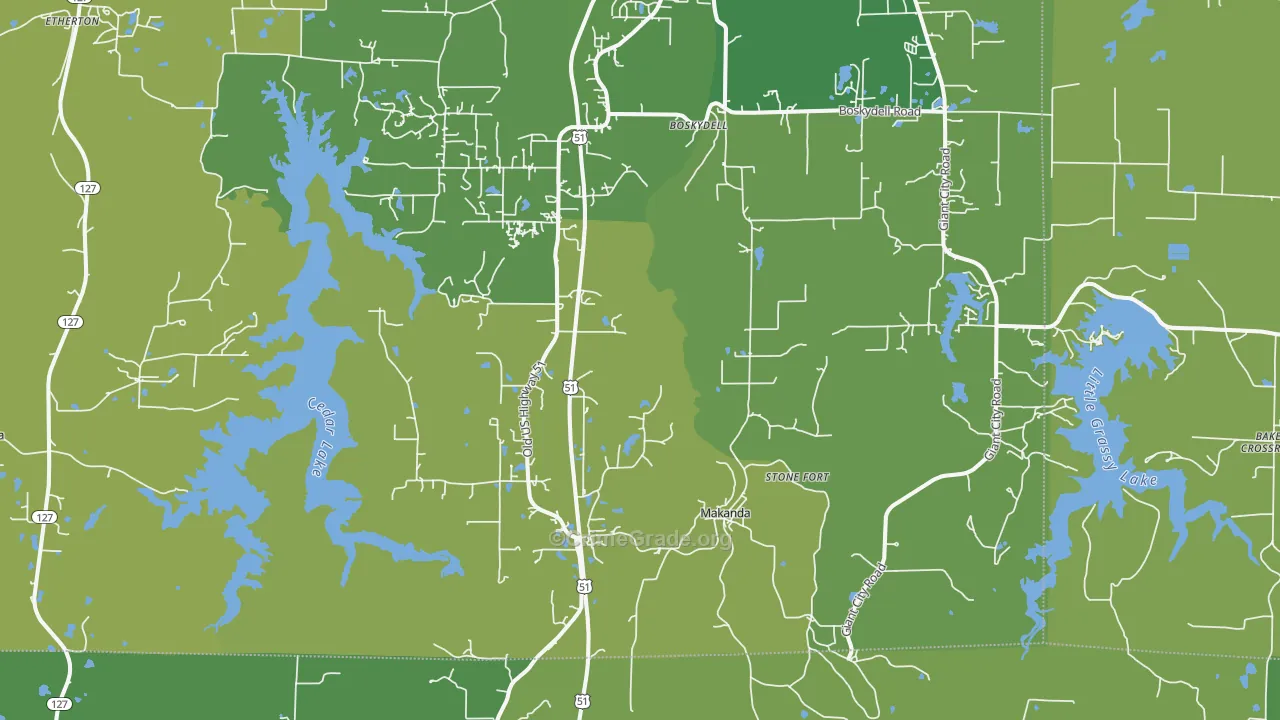 Makanda, IL Map of Vehicle Theft Rates