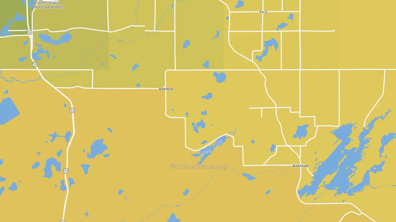 Makinen, MN Map of Vehicle Theft Rates