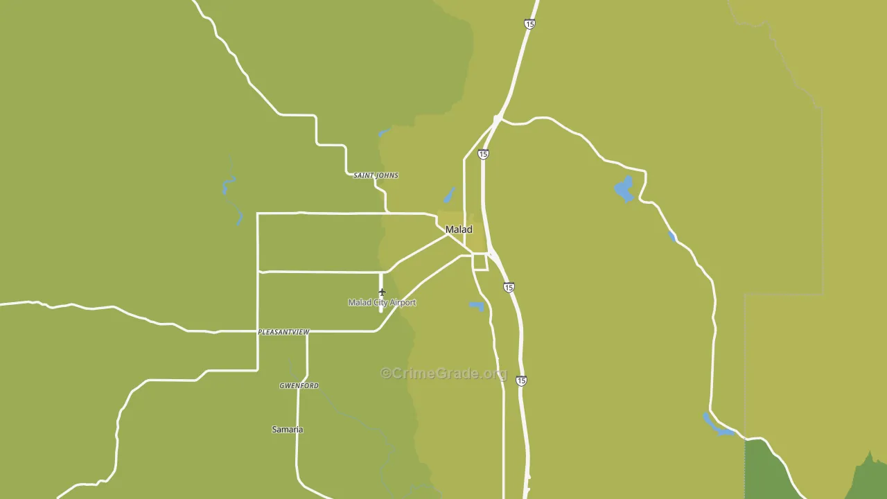 Malad City, ID Map of Vehicle Theft Rates