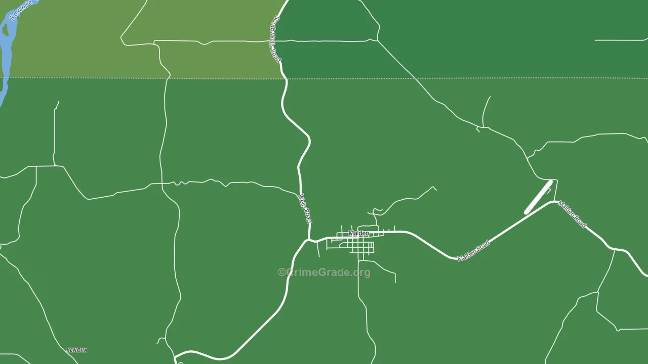 Malden, WA Map of Vehicle Theft Rates